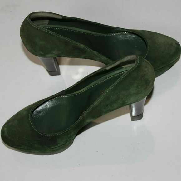 Green Suede Platforms - Picture 3 of 4